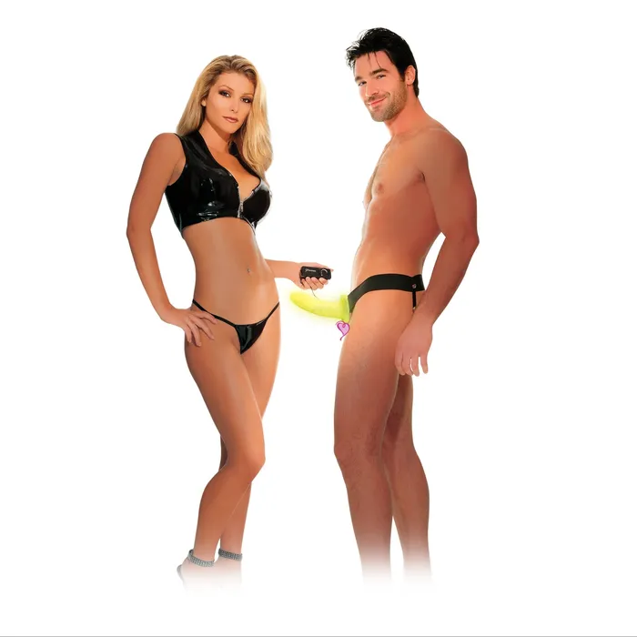 Female Sex Toys GlowInTheDark Vibrating Hollow Strapon Pipe Dream