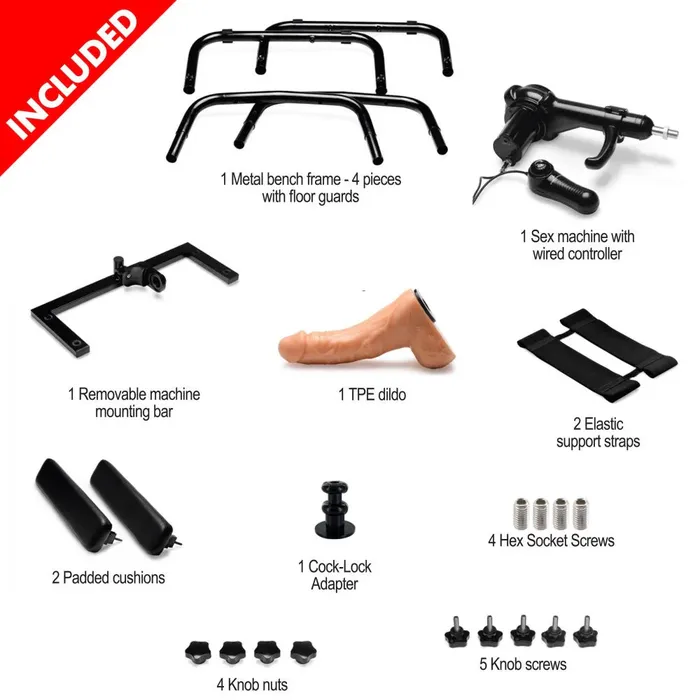 Female Sex Toys XR Brands Deluxe Bangin Bench with Sex Machine