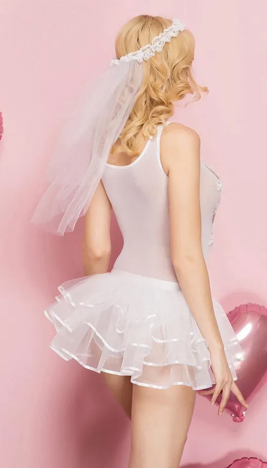 Kissablegs Bridal Babydoll Inspired Dress Veil Included Vibrators