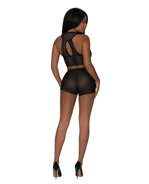 Magic Silk Anal Modern Romance Tie Front Halter Tap Pant Black