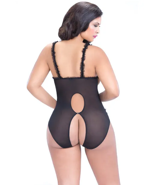 Magic Silk Male Sex Toys Lace Open Cup Crotchless Teddy
