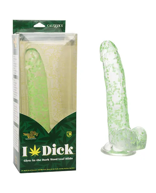 Naughty Bits I Leaf Dick Glow In The Dark 420 Leaf Dildo CalExotics Dildos