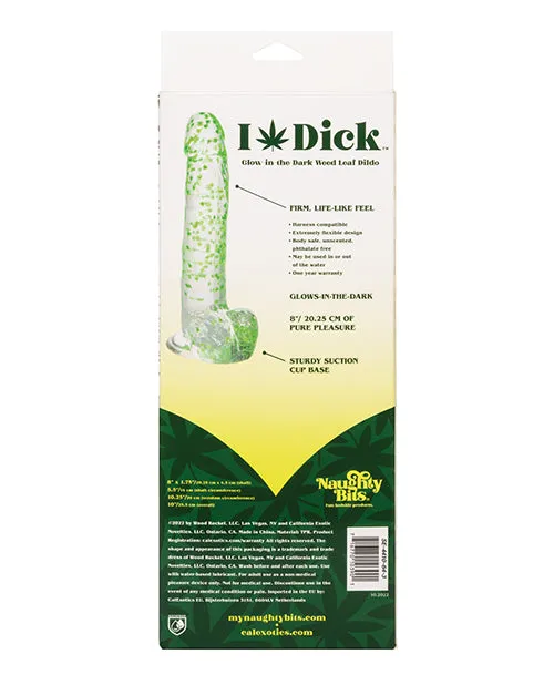 Naughty Bits I Leaf Dick Glow In The Dark 420 Leaf Dildo CalExotics Dildos