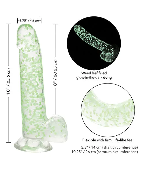 Naughty Bits I Leaf Dick Glow In The Dark 420 Leaf Dildo CalExotics Dildos