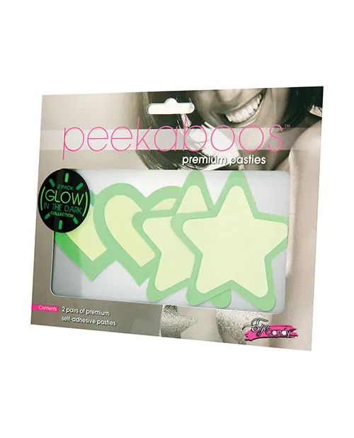 Peekaboos Glow In The Dark Hearts Stars 2 Pairs XGen Dildos Peekaboos Glow In The Dark Hearts Stars 2 Pairs XGen Dildos