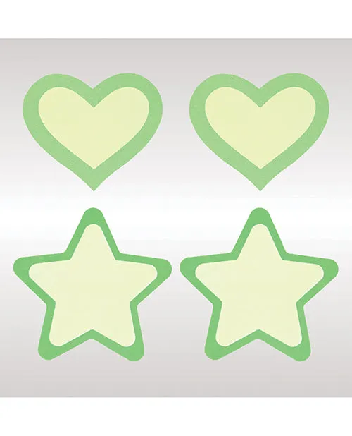 Peekaboos Glow In The Dark Hearts Stars 2 Pairs XGen Dildos Peekaboos Glow In The Dark Hearts Stars 2 Pairs XGen Dildos