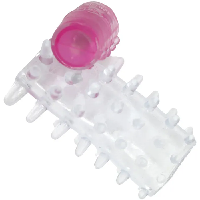 Pink BOB Male Sex Toys Vibrating Penis Sleeve With Nubby Ticklers