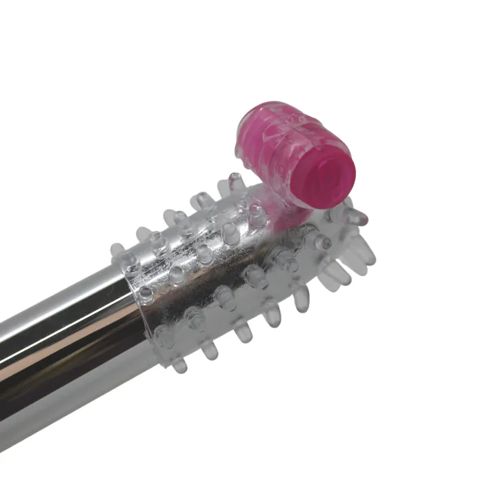 Pink BOB Male Sex Toys Vibrating Penis Sleeve With Nubby Ticklers