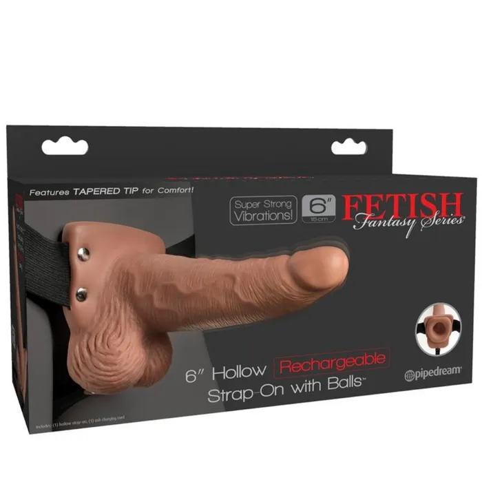 Pipe Dream Rechargeable Vibrating Hollow StrapOn With Balls Female Sex Toys