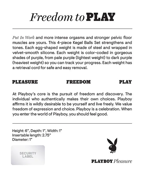 Playboy Pleasure Put In Work Kegel Set AcaiOmbre Playboy Female Sex Toys