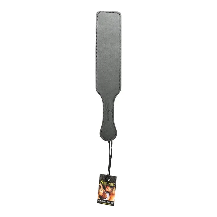 Sportsheets Restraints Sportsheets Leather Paddle with Black Fur Side Sportsheets Restraints Sportsheets Leather Paddle with Black Fur Side